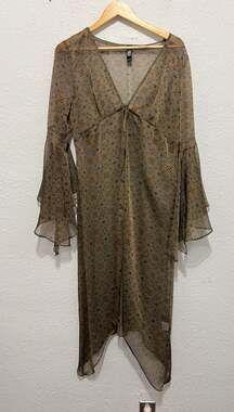 90s Sheer Topper Duster Cardigan Boho Hippie Whimsygoth Asymmetrical Hem Vintage